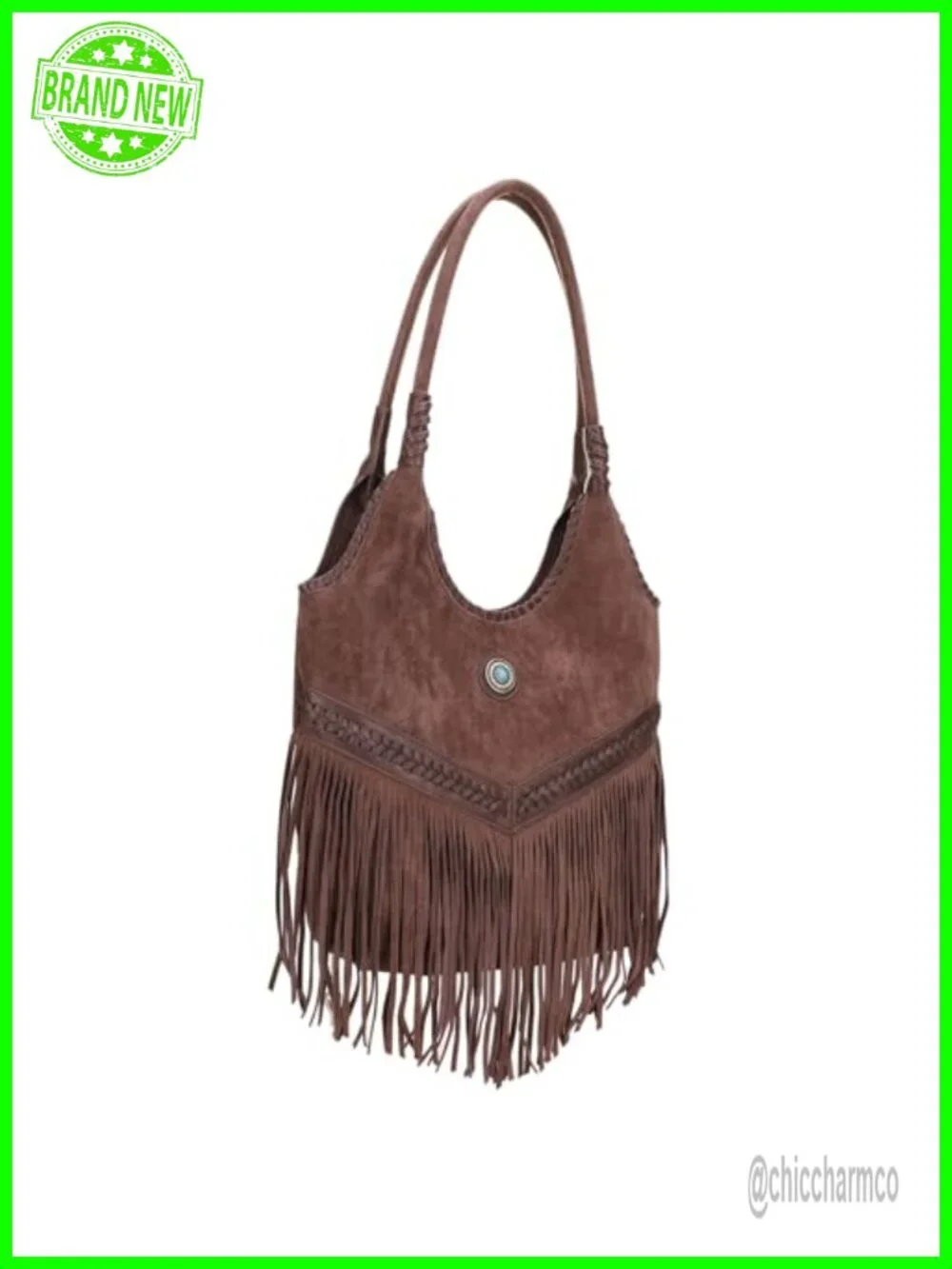 Suede Fringe Hobo Tote Bag with CCW Pocket - Tassel Shoulder Bag